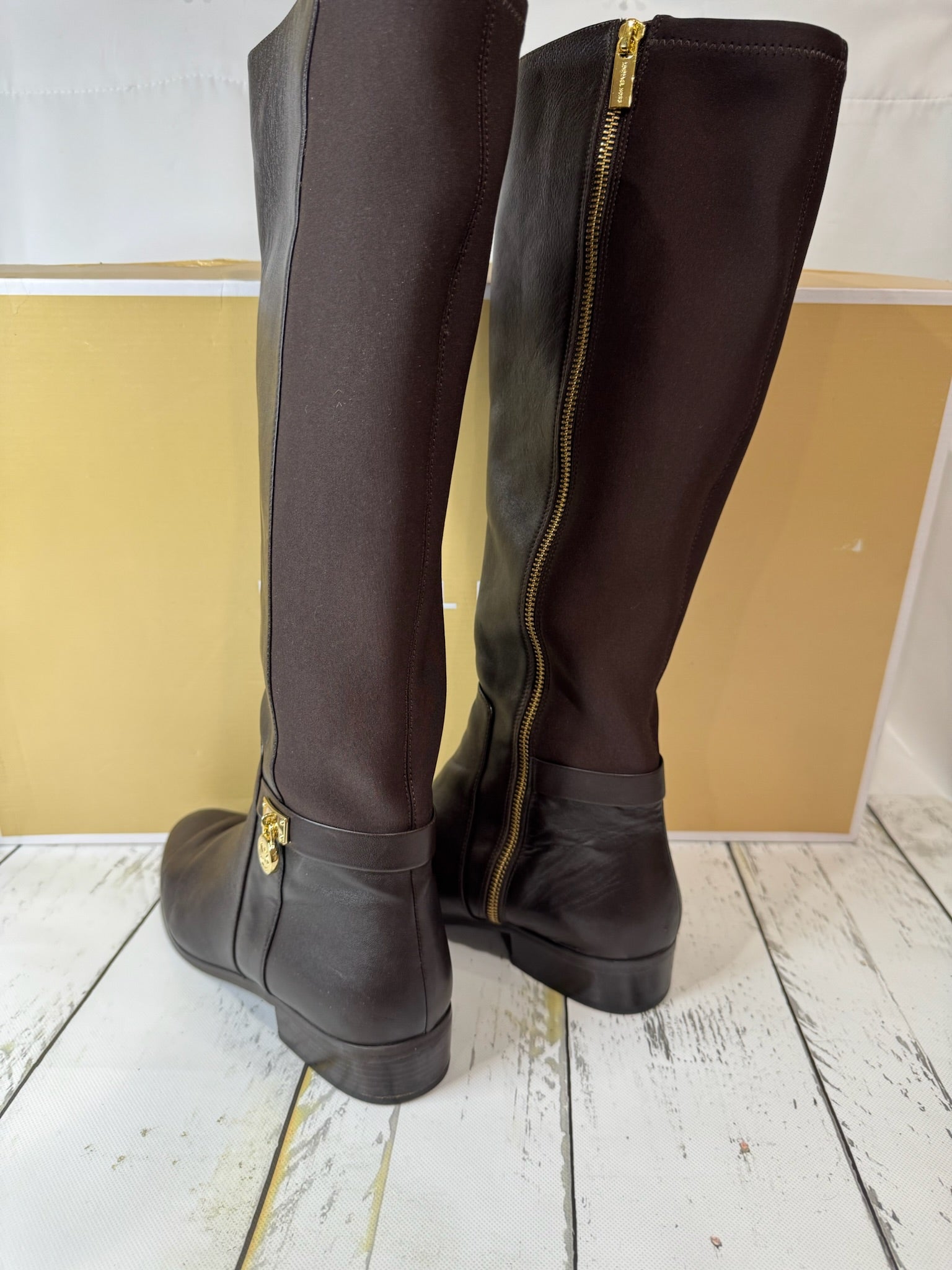Michael Kors Hamilton Dark Brown Boots- Size 9