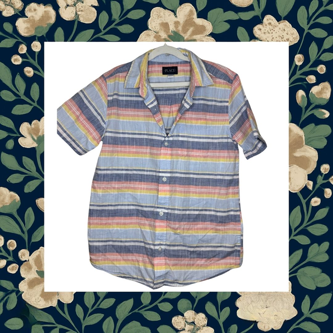 Children's Place Short Sleeve Button Up- 14 (YXL)