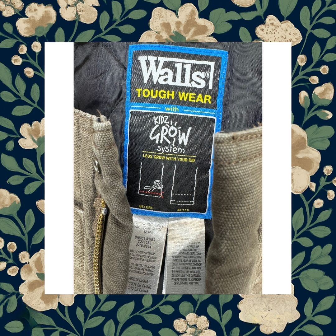 Walls Tough Wear Youth 12-14 Overalls