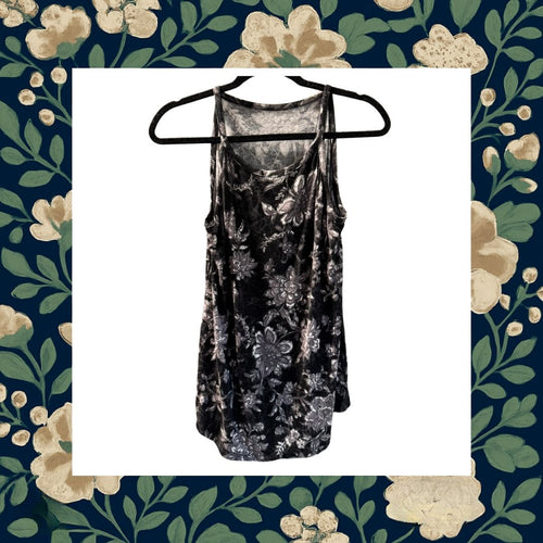 24/7 by Maurices Black Floral Tanktop