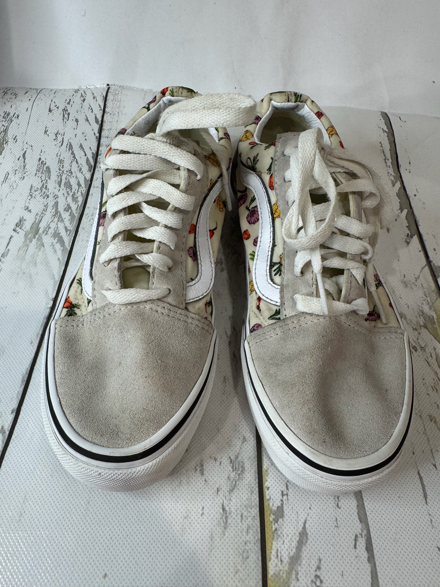 Vans Old Skool Beige & Cream Poppy Floral size 4.5M/6W