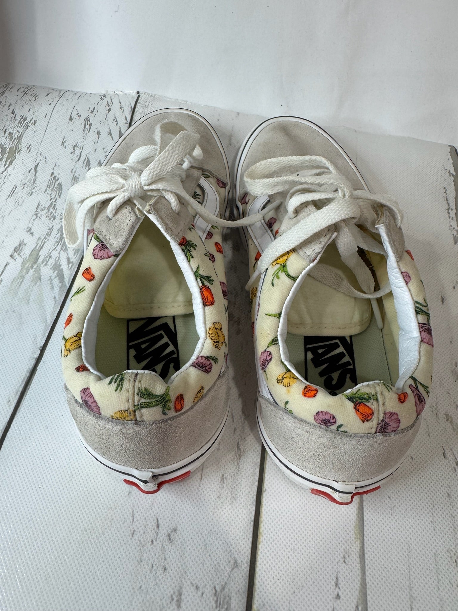 Vans Old Skool Beige & Cream Poppy Floral size 4.5M/6W